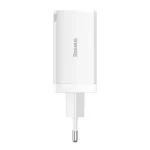 Baseus GaN5 Pro hálózati gyorstöltő 65W, 2×USB Type-C + USB Type-A, fehér + 100W USB Type-C, 1m kábel