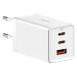 Baseus GaN5 Pro hálózati gyorstöltő 65W, 2×USB Type-C + USB Type-A, fehér + 100W USB Type-C, 1m kábel - Image 2