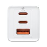Baseus GaN5 Pro hálózati gyorstöltő 65W, 2×USB Type-C + USB Type-A, fehér + 100W USB Type-C, 1m kábel - Image 3