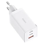 Baseus GaN5 Pro hálózati gyorstöltő 65W, 2×USB Type-C + USB Type-A, fehér + 100W USB Type-C, 1m kábel - Image 4