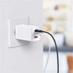 Baseus GaN5 Pro hálózati gyorstöltő 65W, 2×USB Type-C + USB Type-A, fehér + 100W USB Type-C, 1m kábel - Image 6