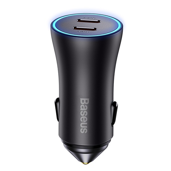 Baseus Golden Contactor Pro autós gyorstöltő 40W, 2×USB Type-C, szürke - Image 1