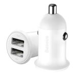 Baseus Grain Pro autóstöltő 24W, 2×USB Type-A, fehér - Image 2