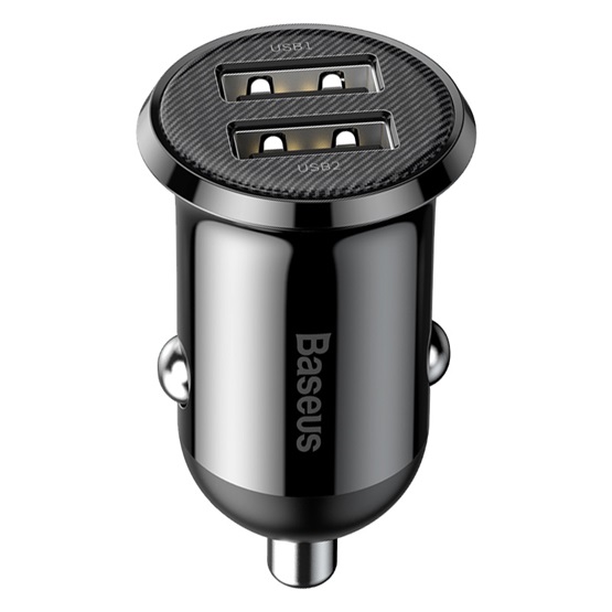 Baseus Grain Pro autóstöltő 24W, 2×USB Type-A, fekete - Image 1