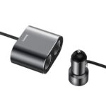 Baseus High Efficiency autóstöltő 17W, 2×USB Type-A + szivargyújtó kimenet, fekete - Image 4