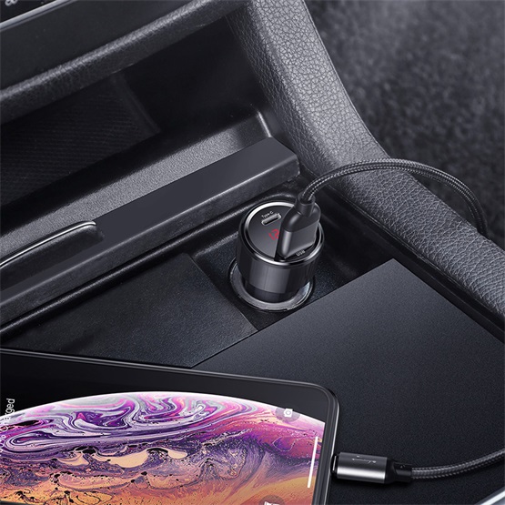 Baseus Magic PPS autós gyorstöltő 45W, USB Type-A + USB Type-C, fekete - Image 4