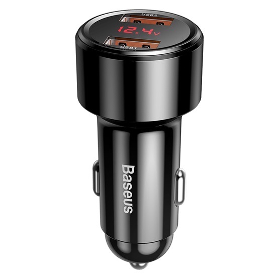 Baseus Magic autós gyorstöltő 45W, 2×USB Type-A, fekete - Image 1