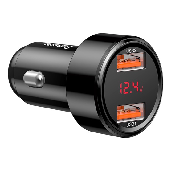 Baseus Magic autós gyorstöltő 45W, 2×USB Type-A, fekete - Image 2
