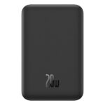 Baseus Magnetic Mini vezeték nélküli gyorstöltő powerbank 5000 mAh, 20W, fekete + 60W USB Type-C, 30cm kábel