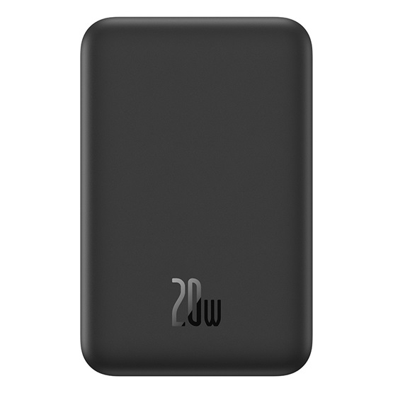 Baseus Magnetic Mini vezeték nélküli gyorstöltő powerbank 5000 mAh, 20W, fekete + 60W USB Type-C, 30cm kábel - Image 1
