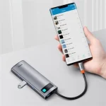 Baseus Metal Gleam 7-Port USB Type-C HUB dokkoló állomás, szürke - Image 5