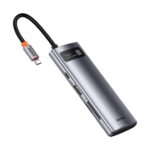Baseus Metal Gleam 7-in-1 USB Type-C HUB dokkoló állomás, szürke - Image 4