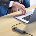 Baseus Metal Gleam 7-in-1 USB Type-C HUB dokkoló állomás, szürke - Image 6