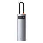 Baseus Metal Gleam 8-in-1 USB Type-C HUB dokkoló állomás, szürke