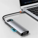 Baseus Metal Gleam 8-in-1 USB Type-C HUB dokkoló állomás, szürke - Image 6