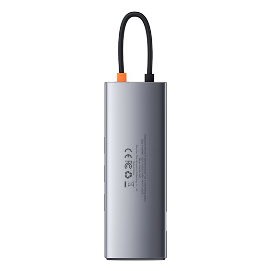 Baseus Metal Gleam 9-in-1 USB Type-C HUB dokkoló állomás, szürke - Image 2