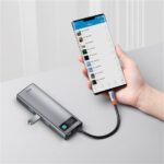Baseus Metal Gleam 9-in-1 USB Type-C HUB dokkoló állomás, szürke - Image 6