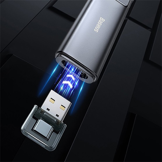 Baseus Orange Dot vezeték nélküli akkumulátoros prezenter és lézer mutató, szürke - Image 7