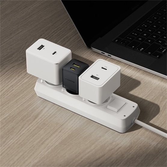 Baseus Palm hálózati gyorstöltő 20W, USB Type-C + USB Type-A, fekete - Image 3