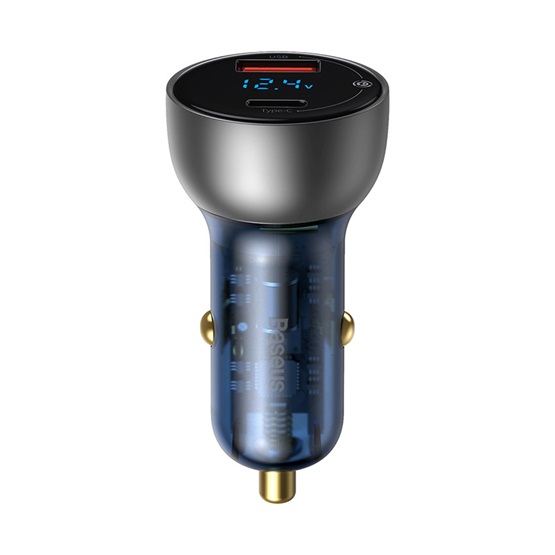 Baseus Particular PPS autós gyorstöltő 65W, USB Type-A + USB Type-C, ezüst - Image 1