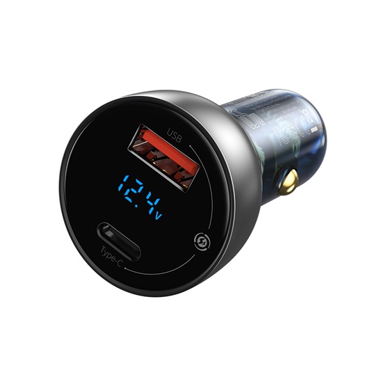 Baseus Particular PPS autós gyorstöltő 65W, USB Type-A + USB Type-C, ezüst - Image 2