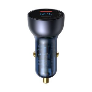 Baseus Particular PPS autós gyorstöltő 65W, USB Type-A + USB Type-C, szürke