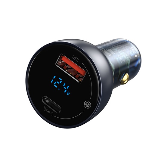Baseus Particular PPS autós gyorstöltő 65W, USB Type-A + USB Type-C, szürke - Image 2