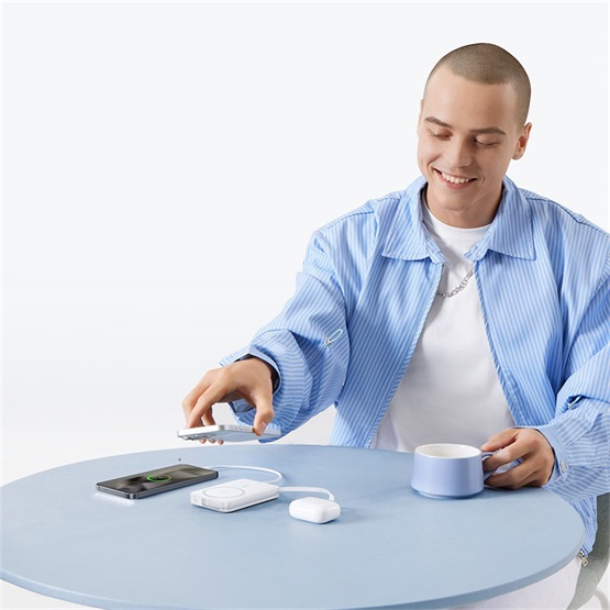 Baseus PicoGo Qi2 Magnetic vezeték nélküli gyorstöltő powerbank 10000 mAh, 27W, fehér - Image 4