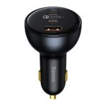 Baseus Qualcomm Quick Charge 5 autós gyorstöltő 160W, USB Type-A + 2×USB Type-C, fekete + 100W USB Type-C, 1m kábel - Image 2