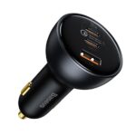 Baseus Qualcomm Quick Charge 5 autós gyorstöltő 160W, USB Type-A + 2×USB Type-C, fekete + 100W USB Type-C, 1m kábel - Image 4