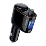 Baseus S-06 FM transzmitter, zenelejátszó, autós töltő, fekete