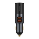 Baseus Share Together autós gyorstöltő, 60W, 2×USB Type-A + szivargyújtó kimenet, szürke