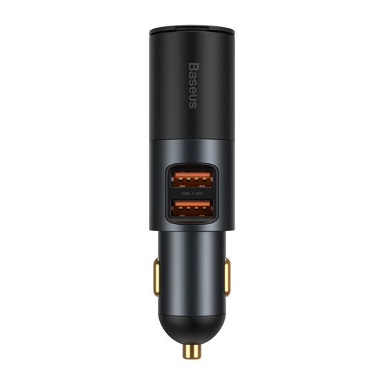 Baseus Share Together autós gyorstöltő, 60W, 2×USB Type-A + szivargyújtó kimenet, szürke - Image 1