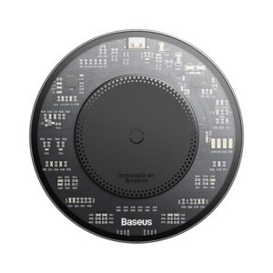 Baseus Simple 2 vezeték nélküli töltő 15W, fekete + 24W USB Type-C, 1m kábel