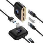 Baseus Square Round 4-in-1 USB Type-A HUB dokkoló állomás, 1 m, fekete - Image 4