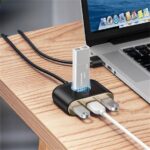 Baseus Square Round 4-in-1 USB Type-A HUB dokkoló állomás, 1 m, fekete - Image 5