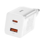 Baseus Super Si Pro hálózati gyorstöltő 30W, USB Type-C + USB Type-A, fehér - Image 2