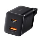 Baseus Super Si Pro hálózati gyorstöltő 30W, USB Type-C + USB Type-A, fekete - Image 2