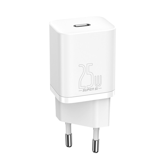Baseus Super Si hálózati gyorstöltő 25W, USB Type-C, fehér + 3A USB Type-C, 1m kábel - Image 4