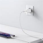 Baseus Super Si hálózati gyorstöltő 25W, USB Type-C, fehér + 3A USB Type-C, 1m kábel - Image 6