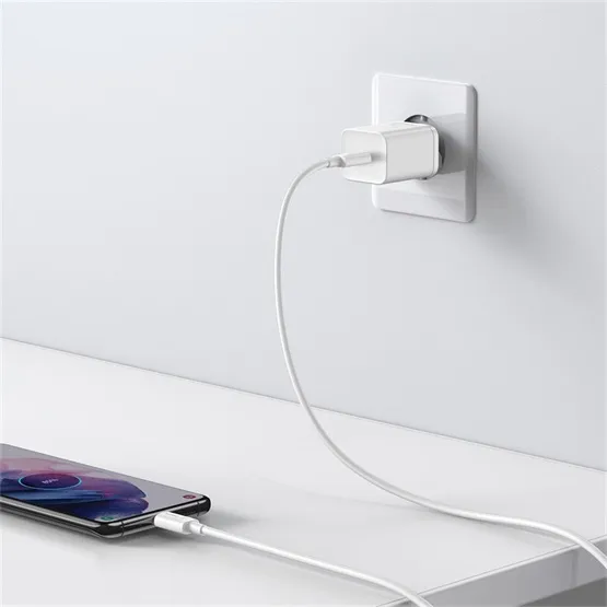 Baseus Super Si hálózati gyorstöltő 25W, USB Type-C, fehér + 3A USB Type-C, 1m kábel - Image 6
