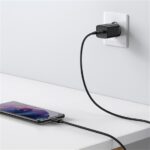 Baseus Super Si hálózati gyorstöltő 25W, USB Type-C, fekete + 3A USB Type-C, 1m kábel - Image 6