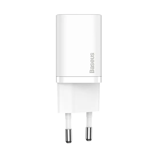 Baseus Super Si hálózati gyorstöltő 30W, USB Type-C, fehér