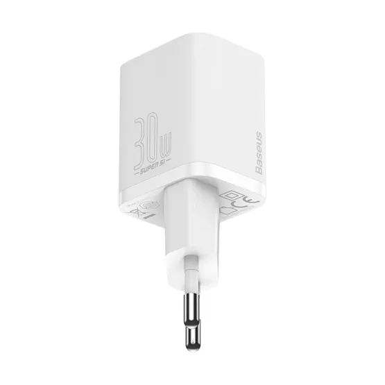 Baseus Super Si hálózati gyorstöltő 30W, USB Type-C, fehér - Image 3