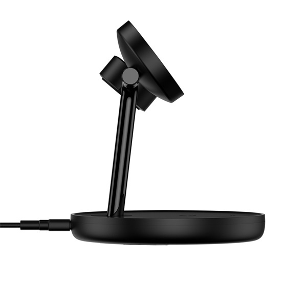 Baseus Swan 3-in-1 vezeték nélküli töltő állvány 20W, fekete + 3A USB Type-A – USB Type-C, 1m kábel - Image 4