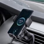Baseus Wisdom szellőzőrácsra rögzíthető, vezeték nélküli autós telefon töltő és tartó, fekete - Image 7