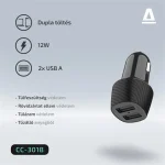 CHG AVAX CC301B CARLY 2x USB A 12W autós töltő, fekete - Image 8