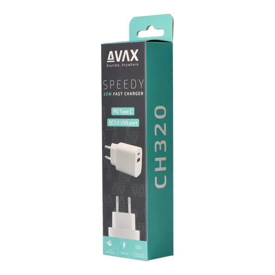 CHG AVAX CH320 SPEEDY Hálózati fali töltő USB + Type C, 20W - Image 4