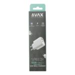 CHG AVAX CH360 SPEEDY 65W GaN hálózati töltő USB A (QC)+Type C (PD3.0), fehér - Image 3