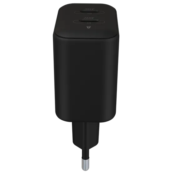 CHG AVAX CH602B SPEEDY+ 2x Type C  (PD) 45W gyors hálózati töltő, fekete - Image 2